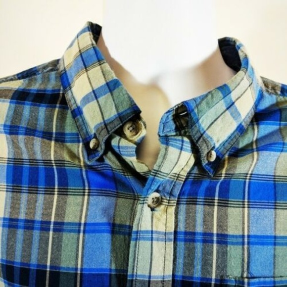 VINTAGE Woolrich Plaid Button Down Short Sleeves - Picture 1 of 7